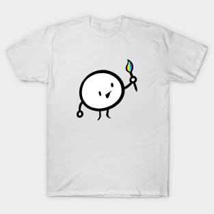 Happy Cute Rainbow Painting Brush T-Shirt